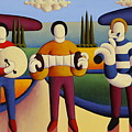 music trad session with five soft musicians